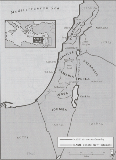 Map Of Jerusalem At The Time Of Jesus. map of modern day Israel);